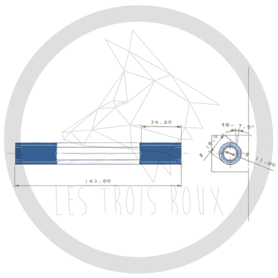 Axe de pédalier LES TROIS ROUX Titane 19mm 48 Cannelures – Image 6