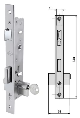 Serrure CVL à encastrer 1point série 184 entraxe 85 mm