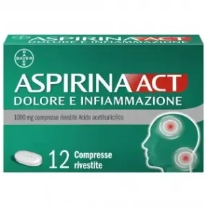 AspirinaAct Dolore e Infiammazione Antidolorifico Antinfiammatorio per Mal di Testa e Dolori 12 Cpr