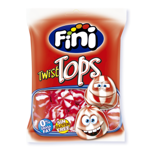 Fini Sachet 90gr Besos Twist Strawberry Glitter 12 unités.