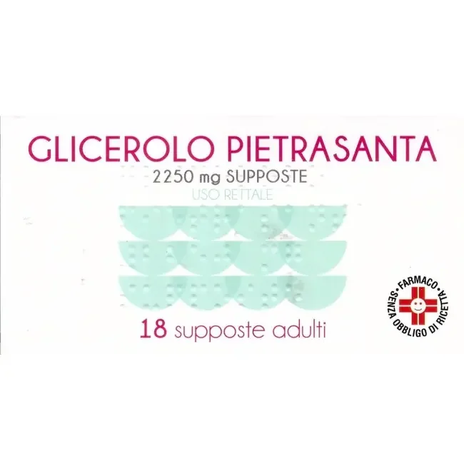 Pietrasanta Glicerolo adulti 18 Supposte farmaco lassativo 2250mg